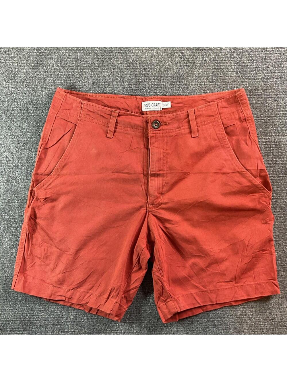TRUE CRAFT Cargo Shorts 31” Waist 7” Inseam Brick Red